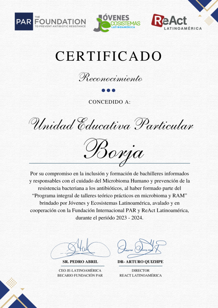 Certificado Colegio Borjaa